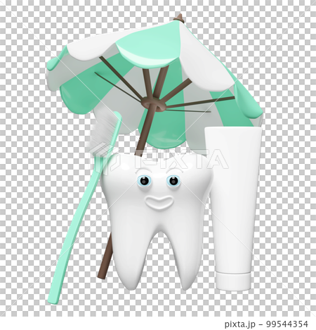 3d dental molar teeth model icon with toothbrush, toothpaste tube, umbrella isolated. tooth decay prevention, health of white teeth, oral care, 3d render illustration 3d dental molar teeth model icon with toothbrush, toothpaste tube, umbrella isolated. tooth decay prevention, health of white teeth, oral care, 3d render illustration 99544354