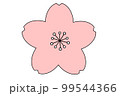 かわいいシンプルな桜の花のイラスト　単品 99544366