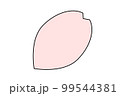 かわいいシンプルな桜の花びらイラスト　単品 99544381