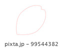 かわいいシンプルな桜の花びらの線画イラスト　単品 99544382