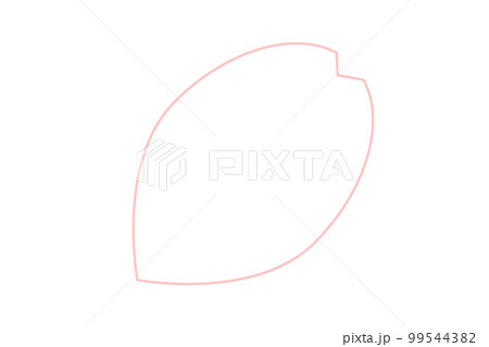 かわいいシンプルな桜の花びらの線画イラスト　単品 99544382