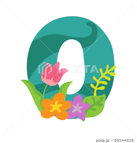 カラフルな花のアルファベット-Oのイラスト素材 [99544929] - PIXTA