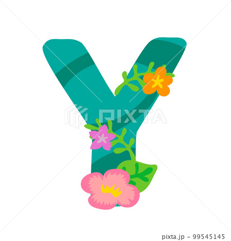 カラフルな花のアルファベット-Y 99545145