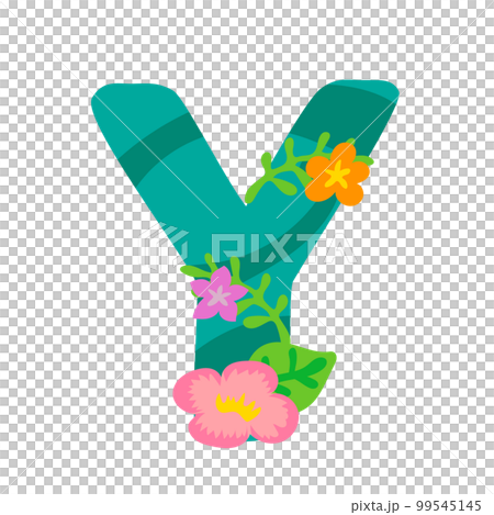 カラフルな花のアルファベット-Y 99545145