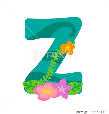 カラフルな花のアルファベット-Z 99545146
