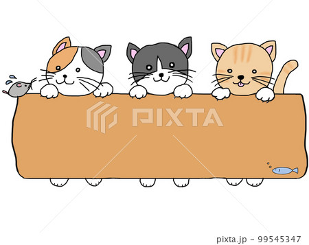 かんばんを持つねこ 99545347