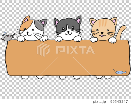 かんばんを持つねこ 99545347