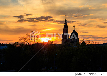 View of Annunciation cathedral at sunset in Kharkov, Ukraine View of Annunciation cathedral at sunset in Kharkov, Ukraine 99546072