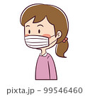 マスクをする女性　イラスト 99546460