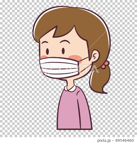 Illustration of a woman wearing a mask 99546460