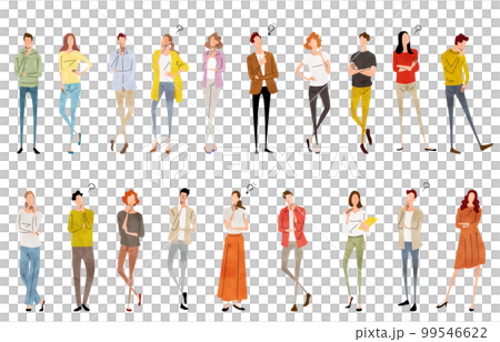 Vector illustration material: thinking people, questioning people, person set Vector illustration material: thinking people, questioning people, person set 99546622