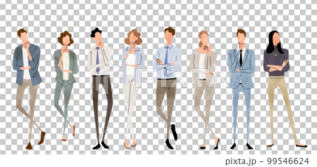 Vector illustration material: thinking people, questioning people, business person set 99546624
