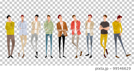 Vector illustration material: thinking, men with doubts, person set 99546629