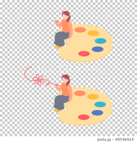 絵を描くアーティスト・芸術家のイラスト 99546924