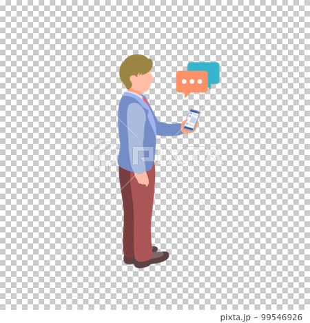 スマートフォン SNS コミュニケーション イラスト 99546926
