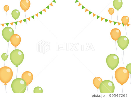 黄緑とオレンジの風船のフレーム 黄緑とオレンジの風船のフレーム 99547265