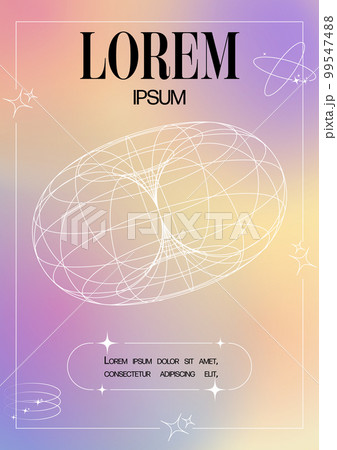 Modern blurred gradient poster in trendy 90s, 00s psychedelic style with geometric shapes. Y2K aesthetic. Poster template for social media posts, digital marketing, sales promotion. 99547488