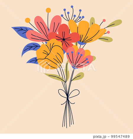 Bouquet of flowers. Good for greeting cards or invitation design, floral poster. 99547489