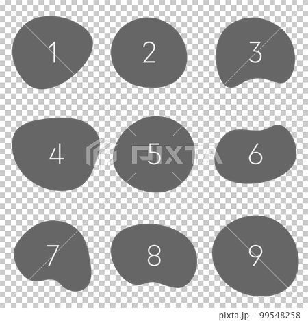 シンプルなシェイプ　数字　アイコン 99548258