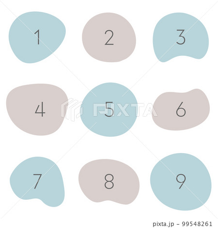 シンプルなシェイプ　数字　アイコン　 水色　紫 99548261