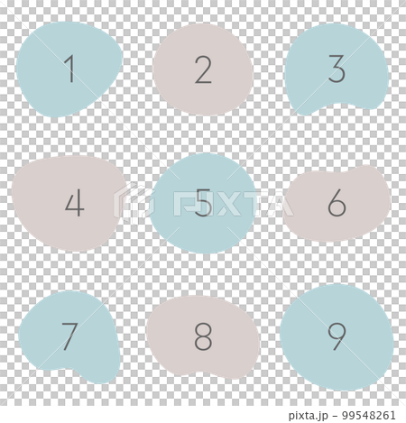 シンプルなシェイプ　数字　アイコン　 水色　紫 99548261