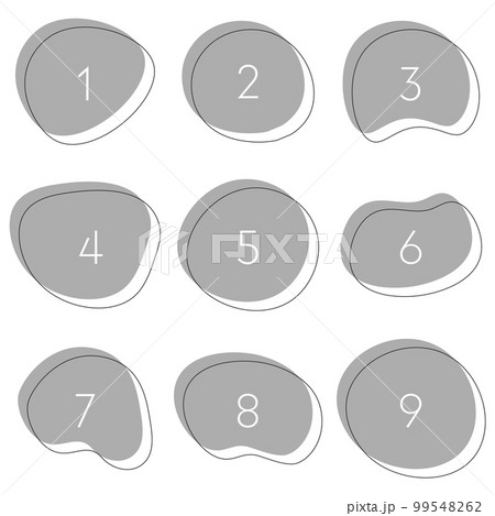 シンプルなシェイプ　数字　アイコン　 グレー 99548262