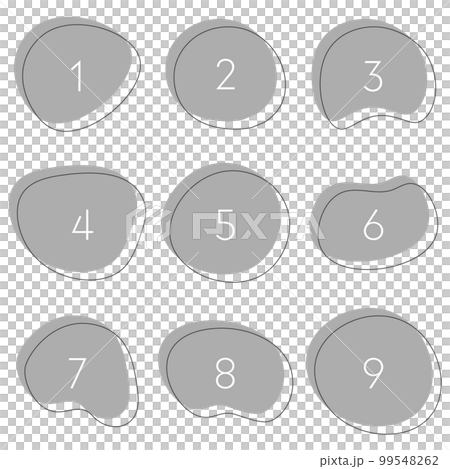 シンプルなシェイプ　数字　アイコン　 グレー 99548262