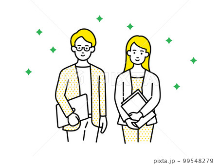 キラキラ輝く働く男女 99548279