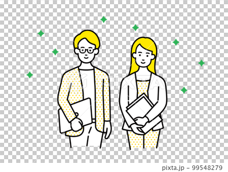 キラキラ輝く働く男女 99548279