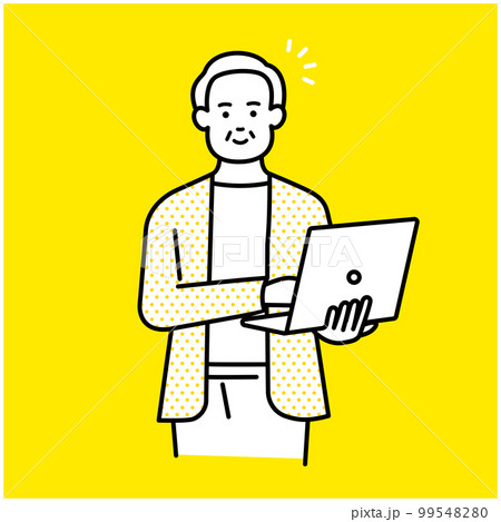 ノートパソコンを持ったシニアのビジネスマン 99548280
