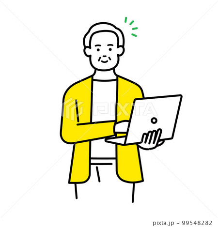 ノートパソコンを持ったシニアのビジネスマン ノートパソコンを持ったシニアのビジネスマン 99548282