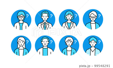 働く人々のアイコンセット-疑問 99548291