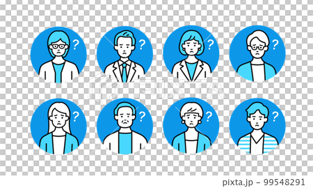 働く人々のアイコンセット-疑問 99548291