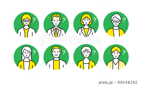 働く人々のアイコンセット-疑問 99548292
