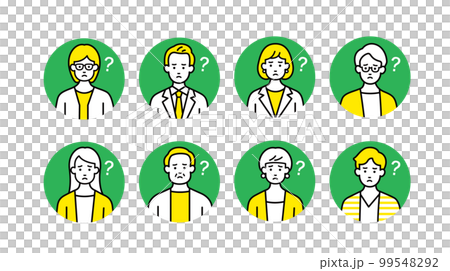 働く人々のアイコンセット-疑問 99548292