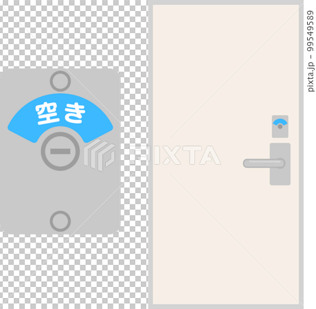 空き表示になっているトイレのドア 99549589