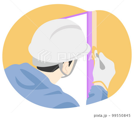 刷毛で塗る男性作業員 99550845