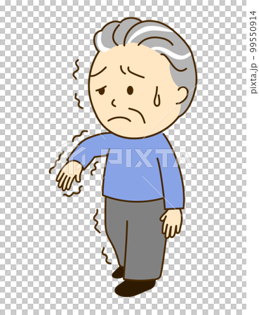 An old man who became hemiplegic due to a stroke 99550914