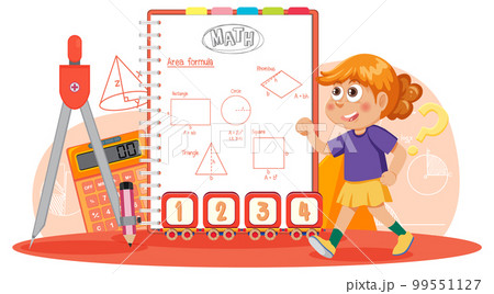 Girl and math formula icon 99551127
