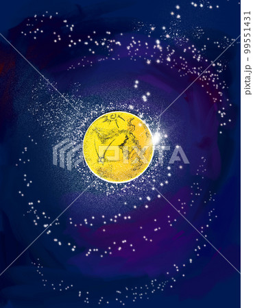 月と銀河のイラスト 99551431