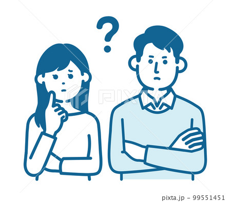 疑問符を浮かべる男女 99551451