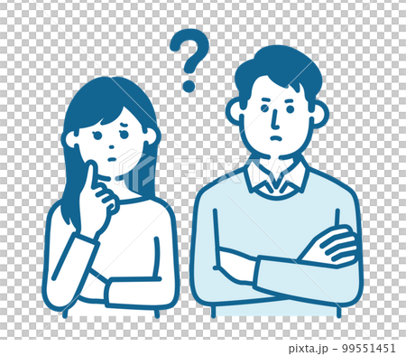疑問符を浮かべる男女 99551451