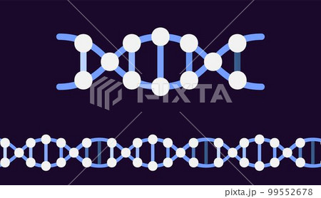 Seamless DNA spiral. Scientific pattern. Gene code sequence. Chromosome chain symbol. Helix medical molecule infographic. Genome line. Biochemistry structure. Genetic science. Vector tidy flat icon Seamless DNA spiral. Scientific pattern. Gene code sequence. Chromosome chain symbol. Helix medical molecule infographic. Genome line. Biochemistry structure. Genetic science. Vector tidy flat icon 99552678