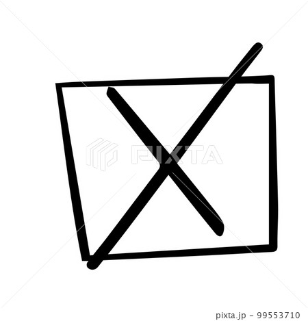 Cross shape negative cancel sign, ink checkmark in doodle style isolated on white background Cross shape negative cancel sign, ink checkmark in doodle style isolated on white background 99553710