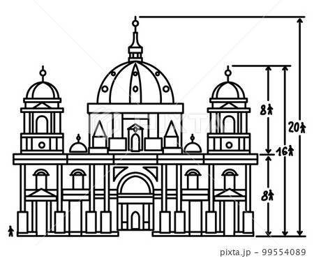 Example scale relationship man to cathedral drawing 99554089