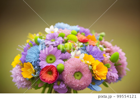 Fresh bright spring flowers in a bouquet 99554121
