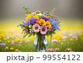 Fresh bright spring flowers in a bouquet 99554122