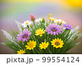 Fresh bright spring flowers in a bouquet 99554124