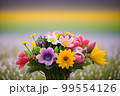 Fresh bright spring flowers in a bouquet 99554126