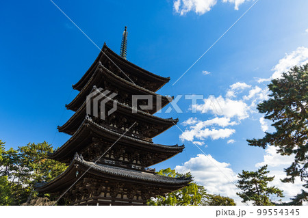 日本 奈良県奈良市に建つ興福寺の五重塔 日本 奈良県奈良市に建つ興福寺の五重塔 99554345